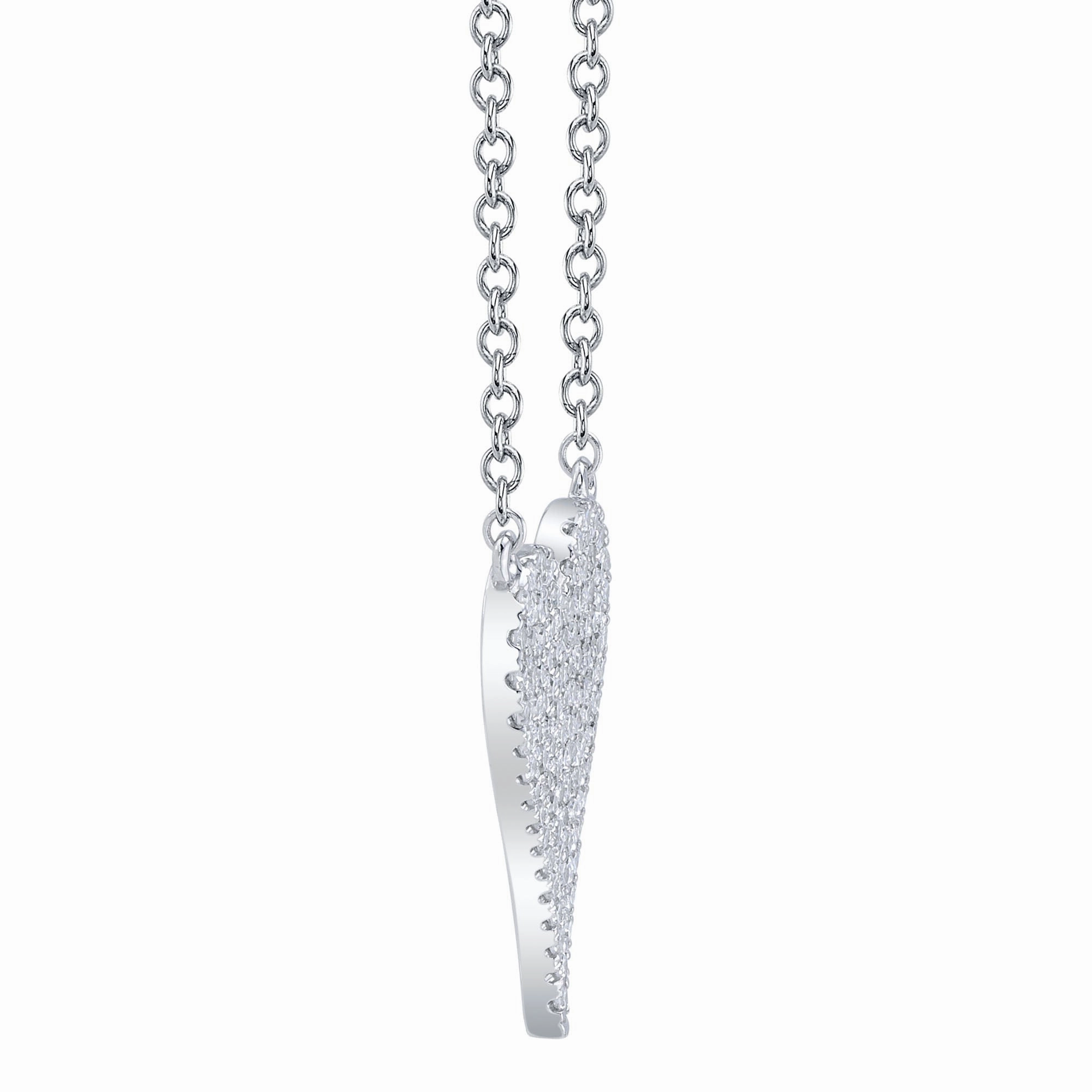 Shy Creation 0.11Ct Diamond Pave Heart Necklace SC55006925
