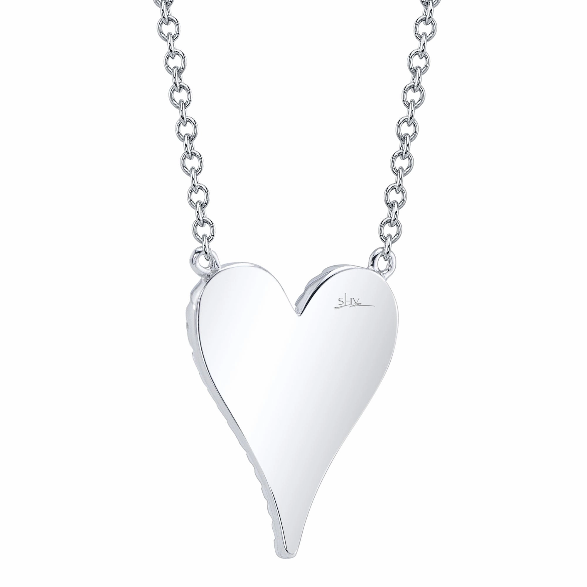 Shy Creation 0.11Ct Diamond Pave Heart Necklace SC55006925