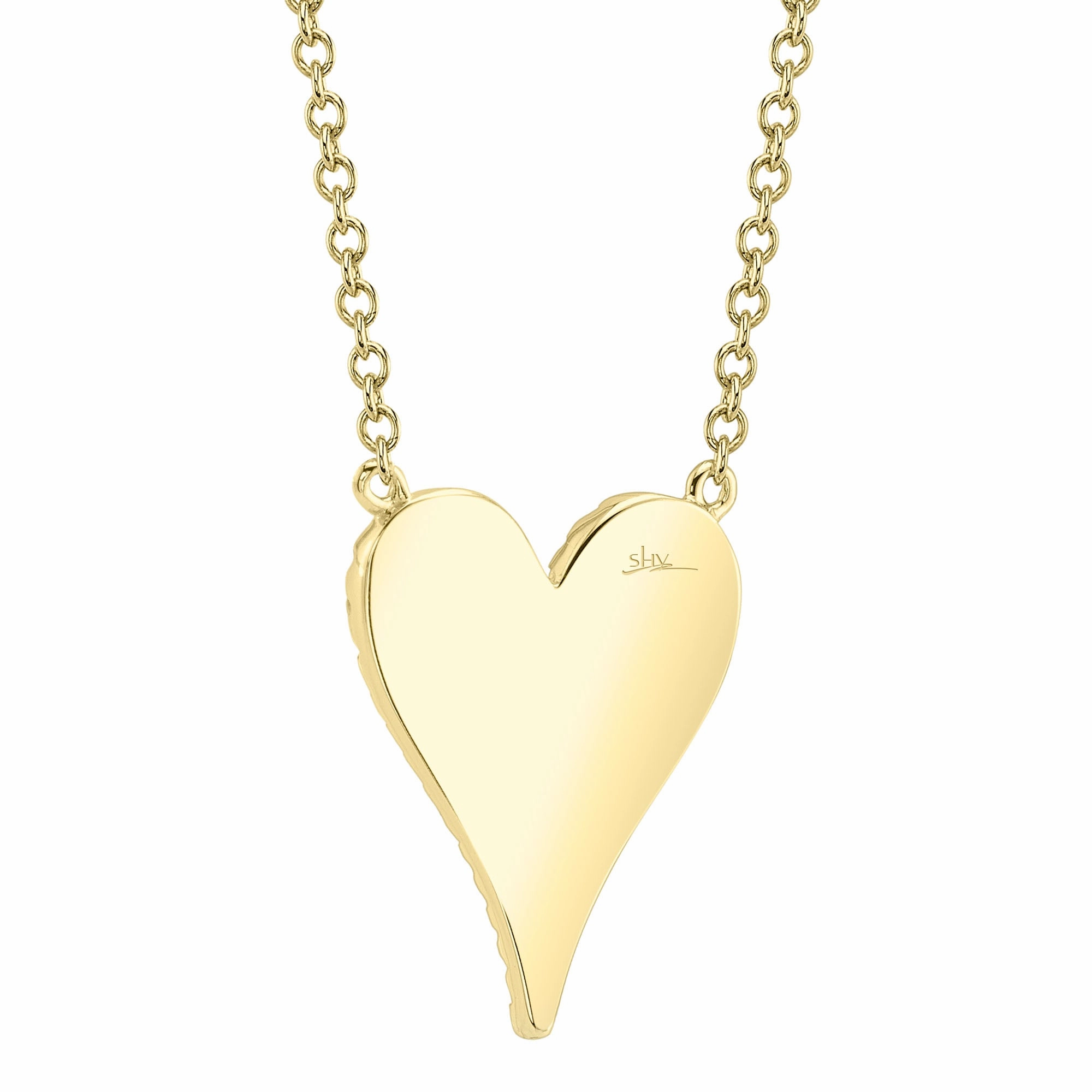 Shy Creation 0.11Ct Diamond Pave Heart Necklace SC55006926