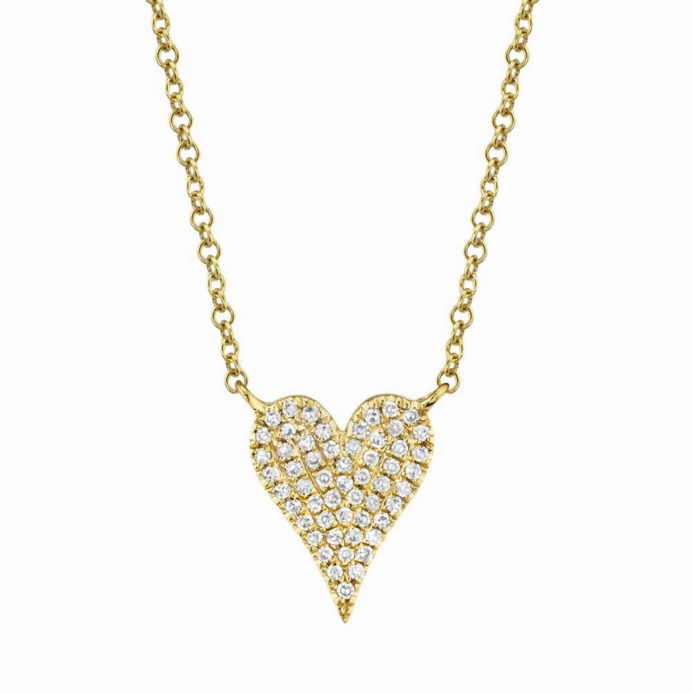 Shy Creation 0.11Ct Diamond Pave Heart Necklace SC55006926