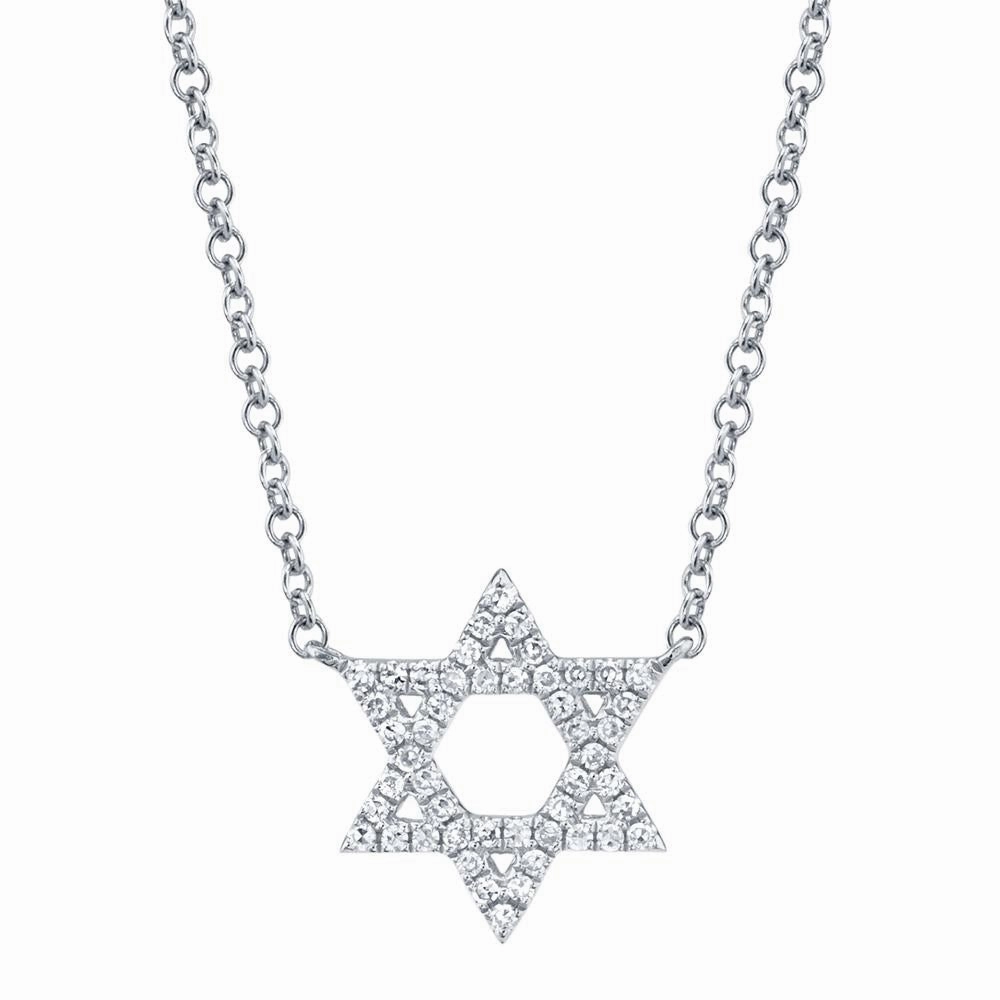 Shy Creation 0.11Ct Diamond Star Of David Necklace SC55005241
