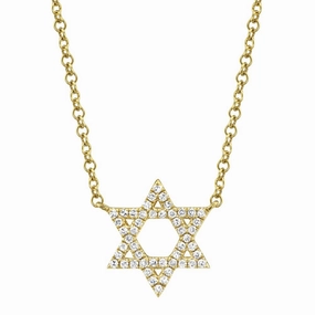 Shy Creation 0.11Ct Diamond Star Of David Necklace SC55005242