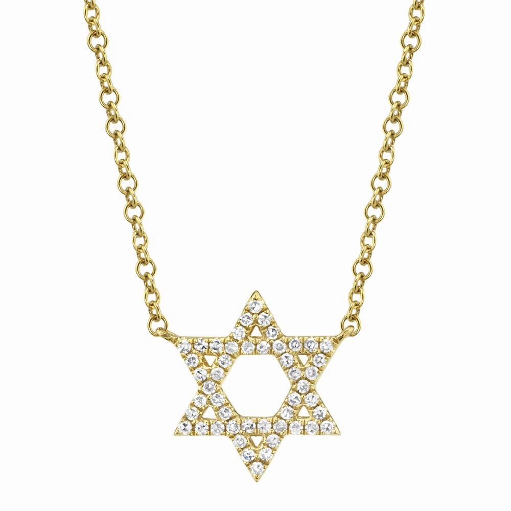 Shy Creation 0.11Ct Diamond Star Of David Necklace SC55005242
