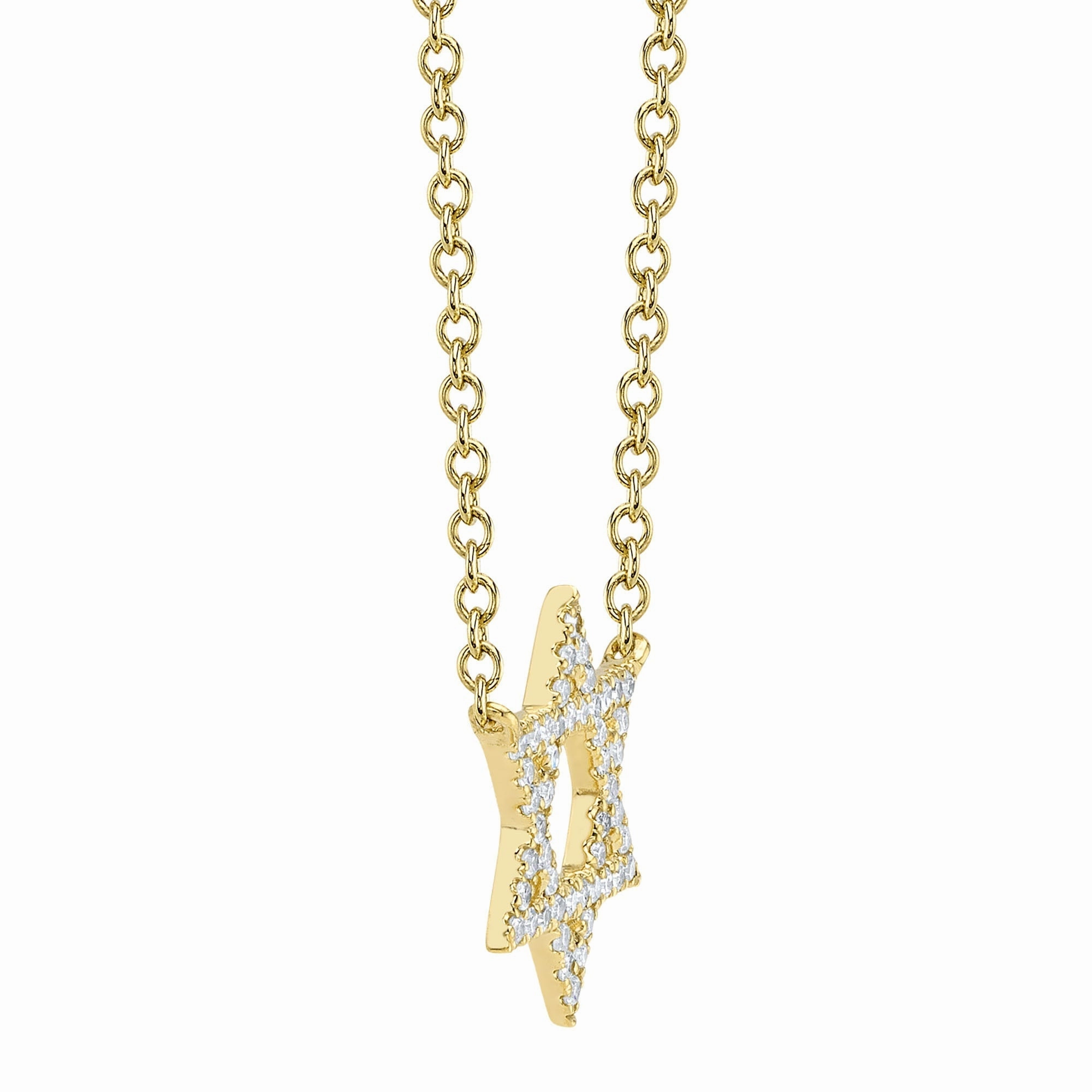 Shy Creation 0.11Ct Diamond Star Of David Necklace SC55005242