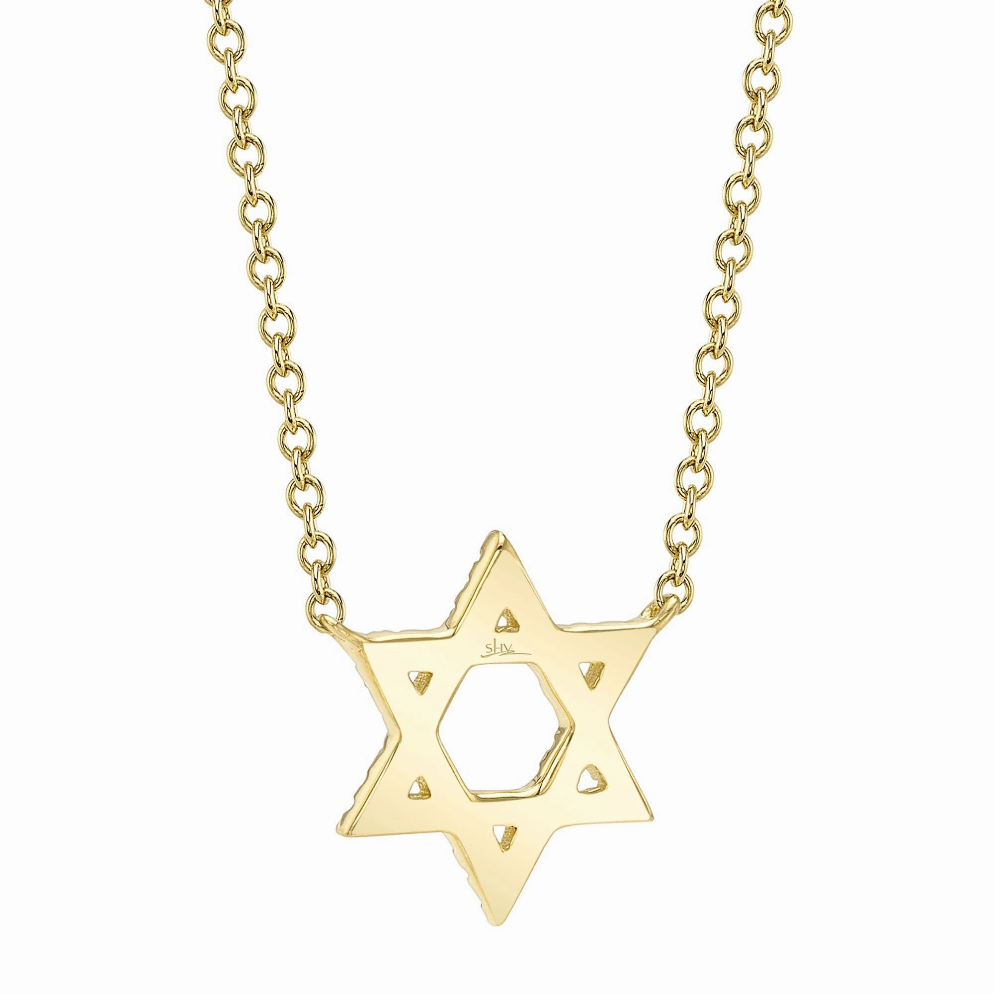 Shy Creation 0.11Ct Diamond Star Of David Necklace SC55005242