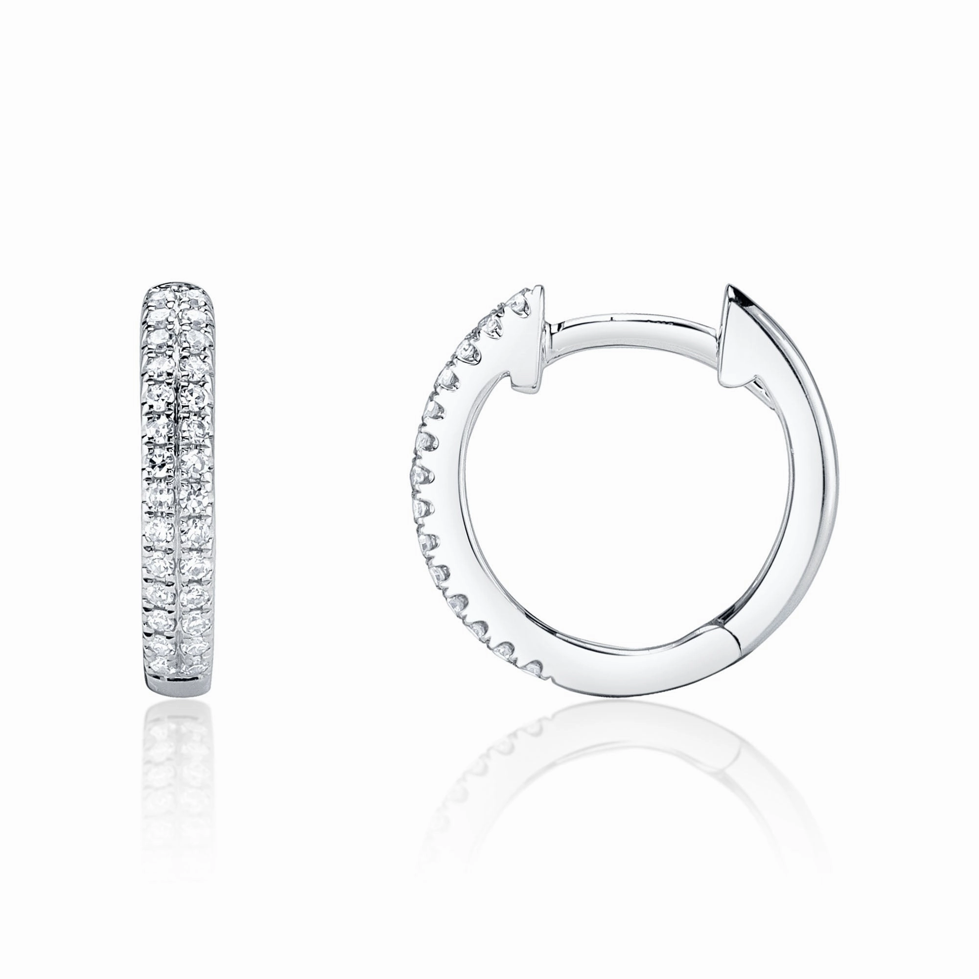 Shy Creation 0.12Ct Diamond Pave Huggie Earring SC55004581V4