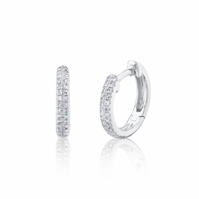 Shy Creation 0.12Ct Diamond Pave Huggie Earring SC55004581V4