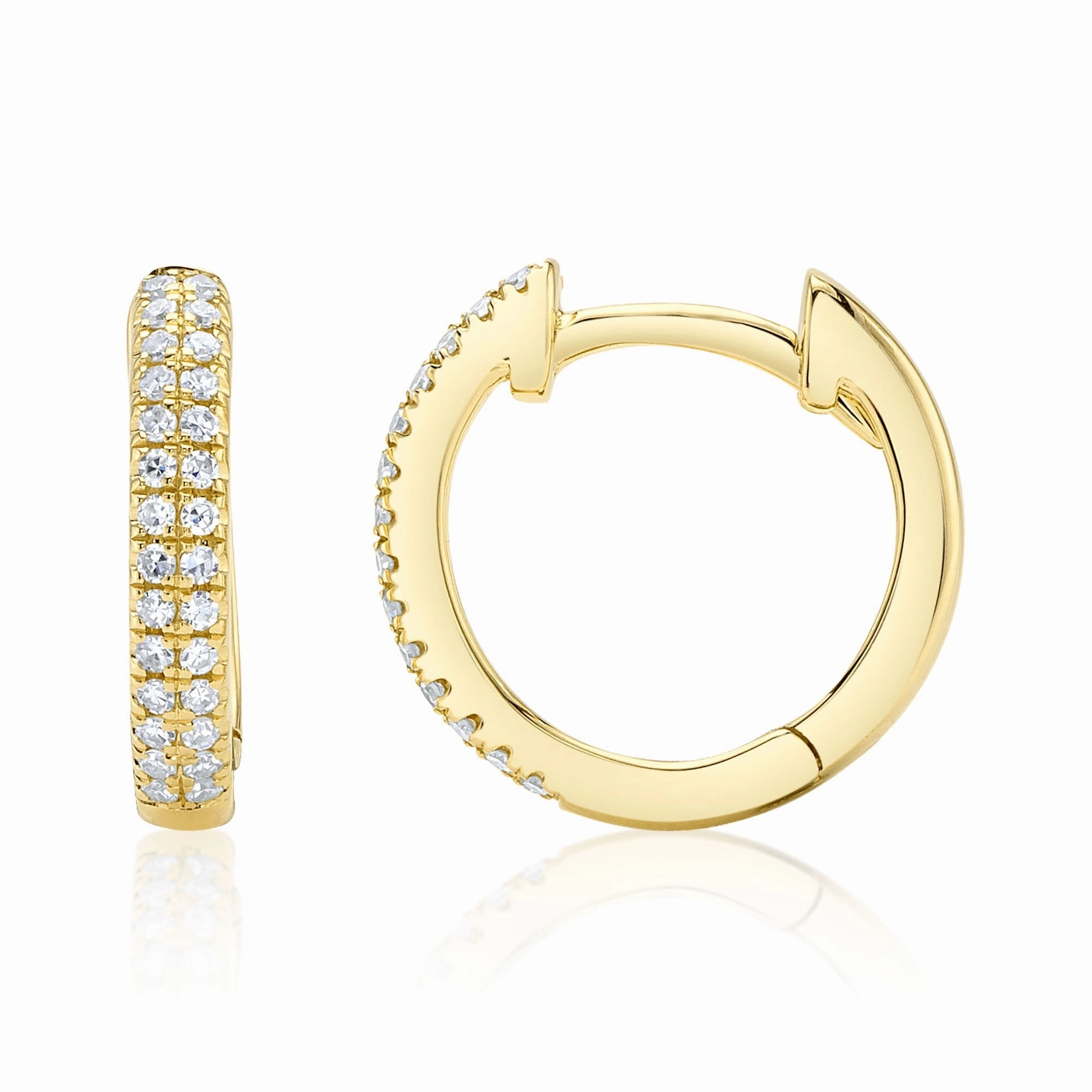 Shy Creation 0.12Ct Diamond Pave Huggie Earring SC55004582V4