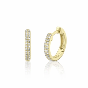 Shy Creation 0.12Ct Diamond Pave Huggie Earring SC55004582V4