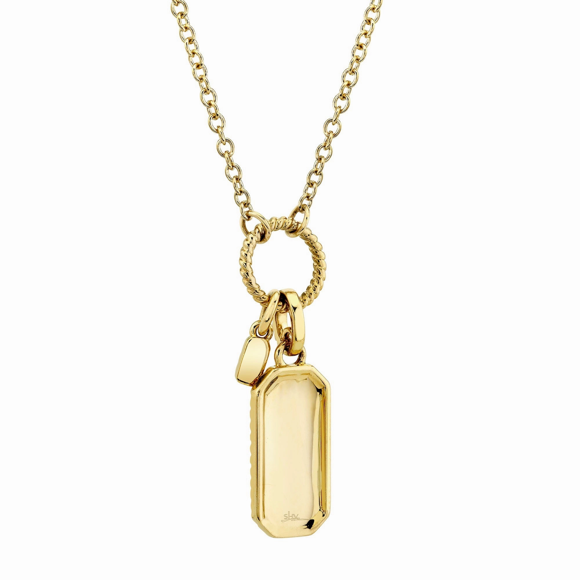 Shy Creation 0.13Ct Diamond Dog Tag Necklace SC55024167