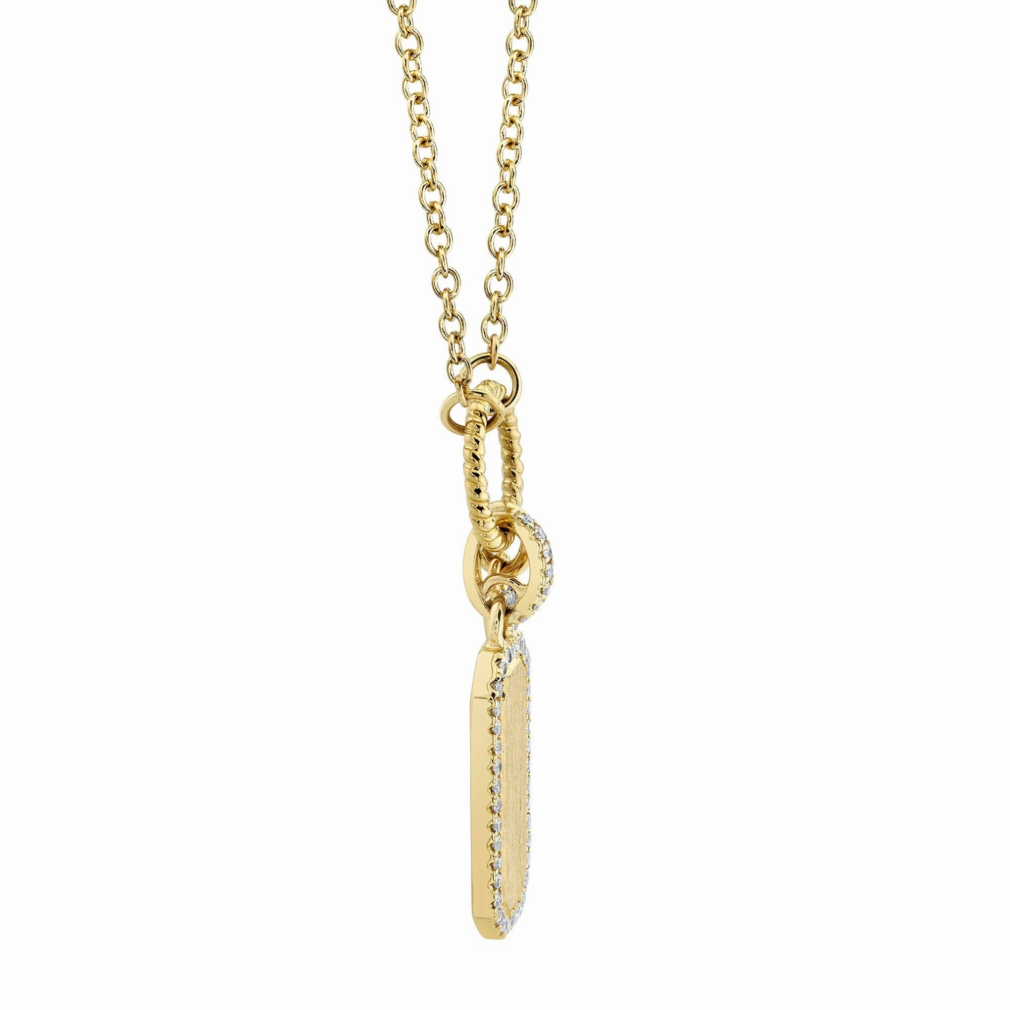 Shy Creation 0.13Ct Diamond Dog Tag Necklace SC55024167