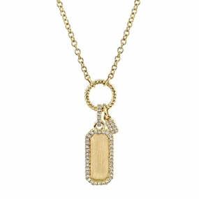 Shy Creation 0.13Ct Diamond Dog Tag Necklace SC55024167