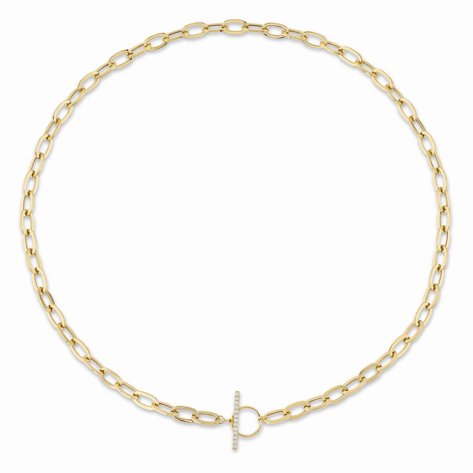 Shy Creation 0.13Ct Diamond Paper Clip Link Necklace SC55022370V2