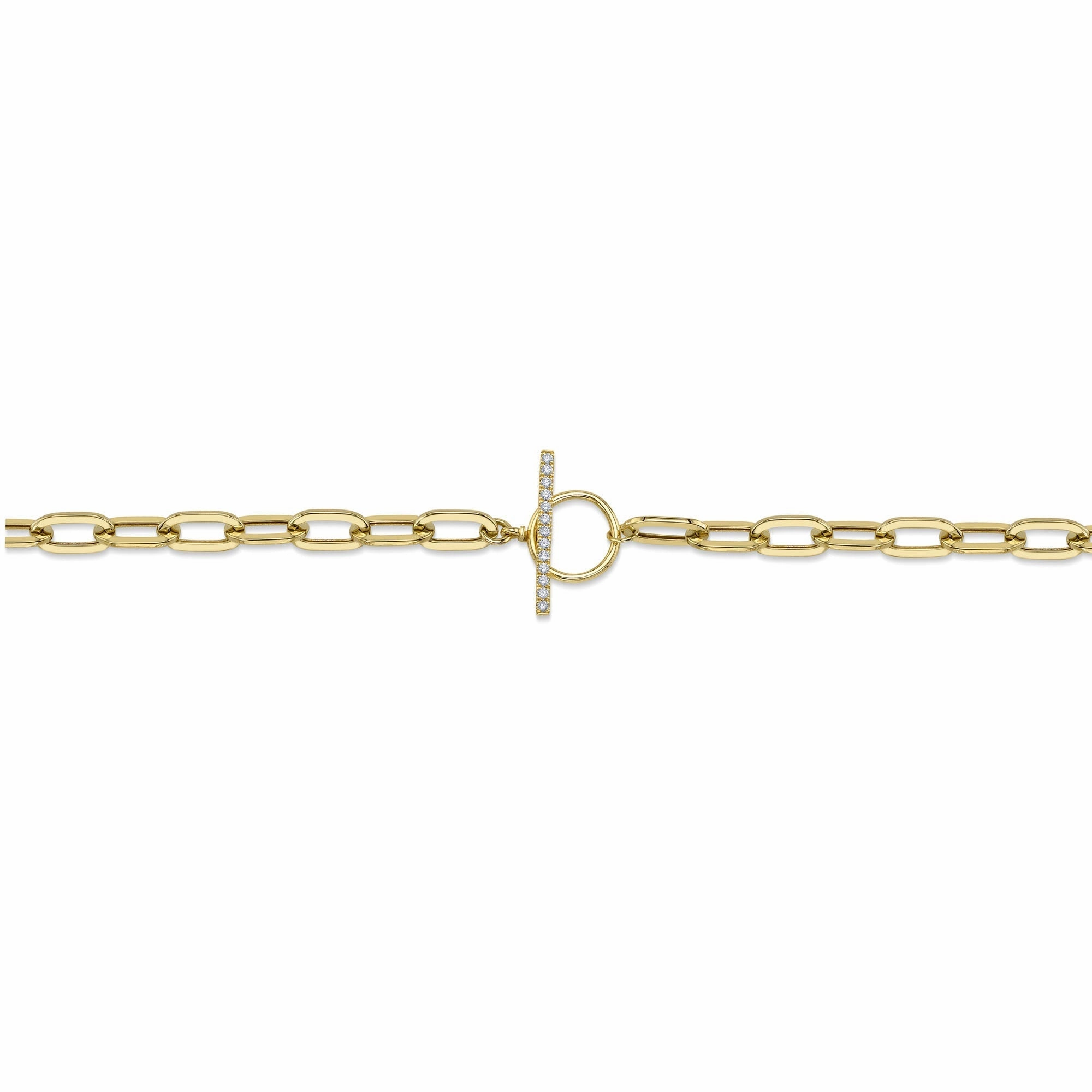 Shy Creation 0.13Ct Diamond Paper Clip Link Necklace SC55022370V2