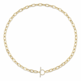 Shy Creation 0.13Ct Diamond Paper Clip Link Necklace SC55022370V2