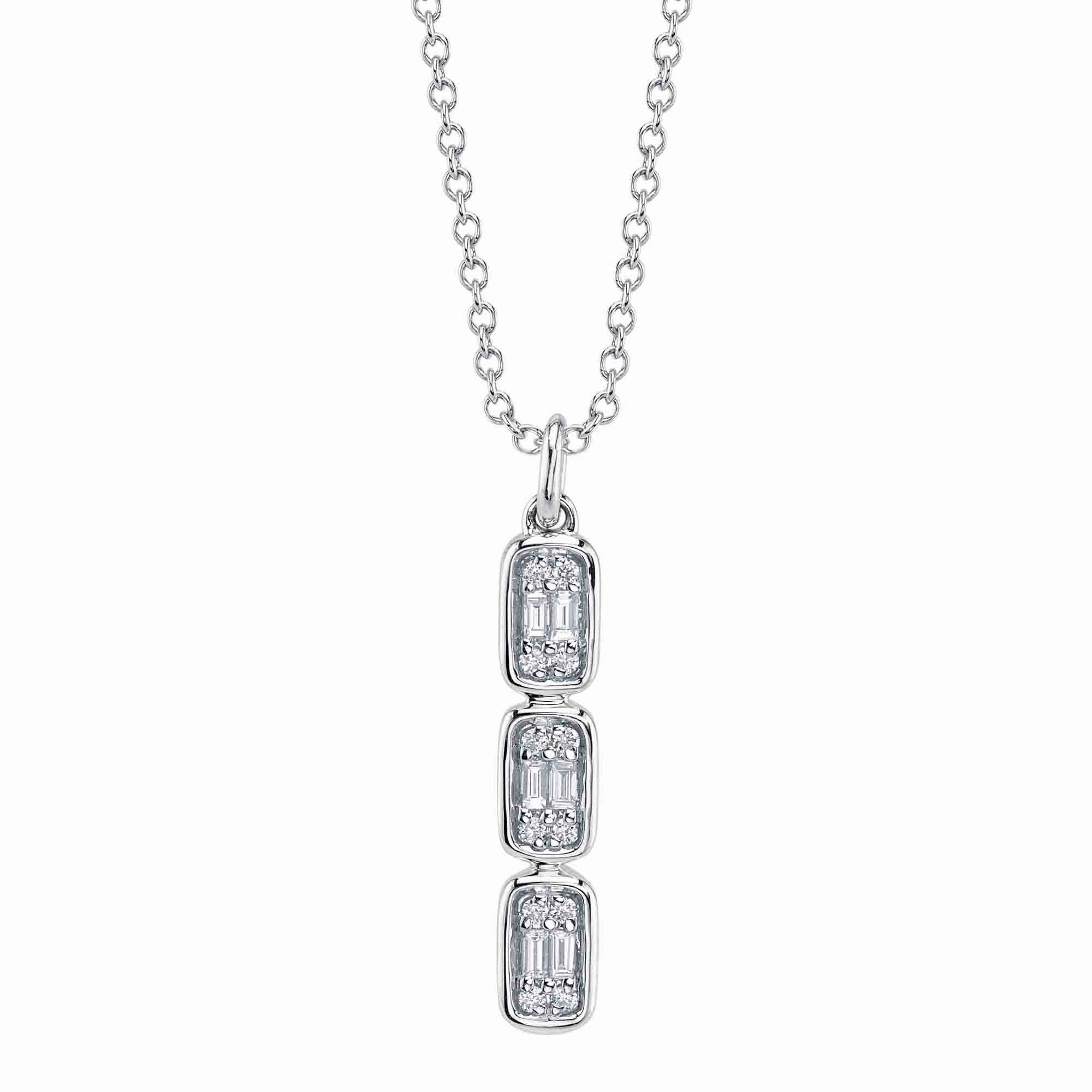 Shy Creation 0.14Ct Diamond Baguette Necklace SC55027459