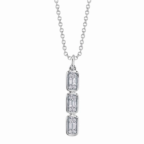 Shy Creation 0.14Ct Diamond Baguette Necklace SC55027459