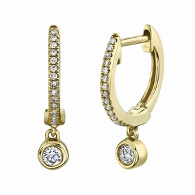 Shy Creation 0.14Ct Diamond Bezel Huggie Earring SC22007645