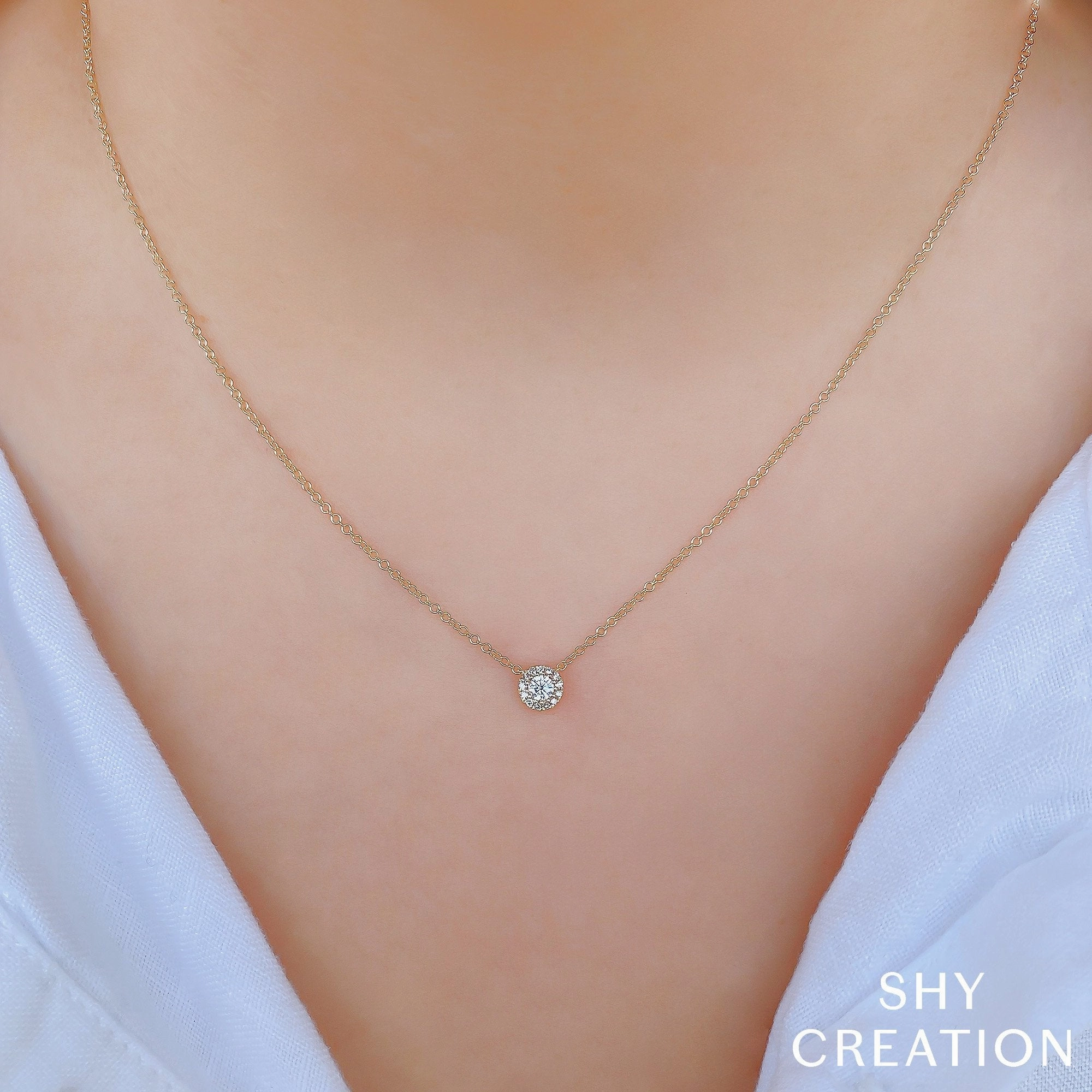 Shy Creation 0.14Ct Diamond Necklace SC55002696