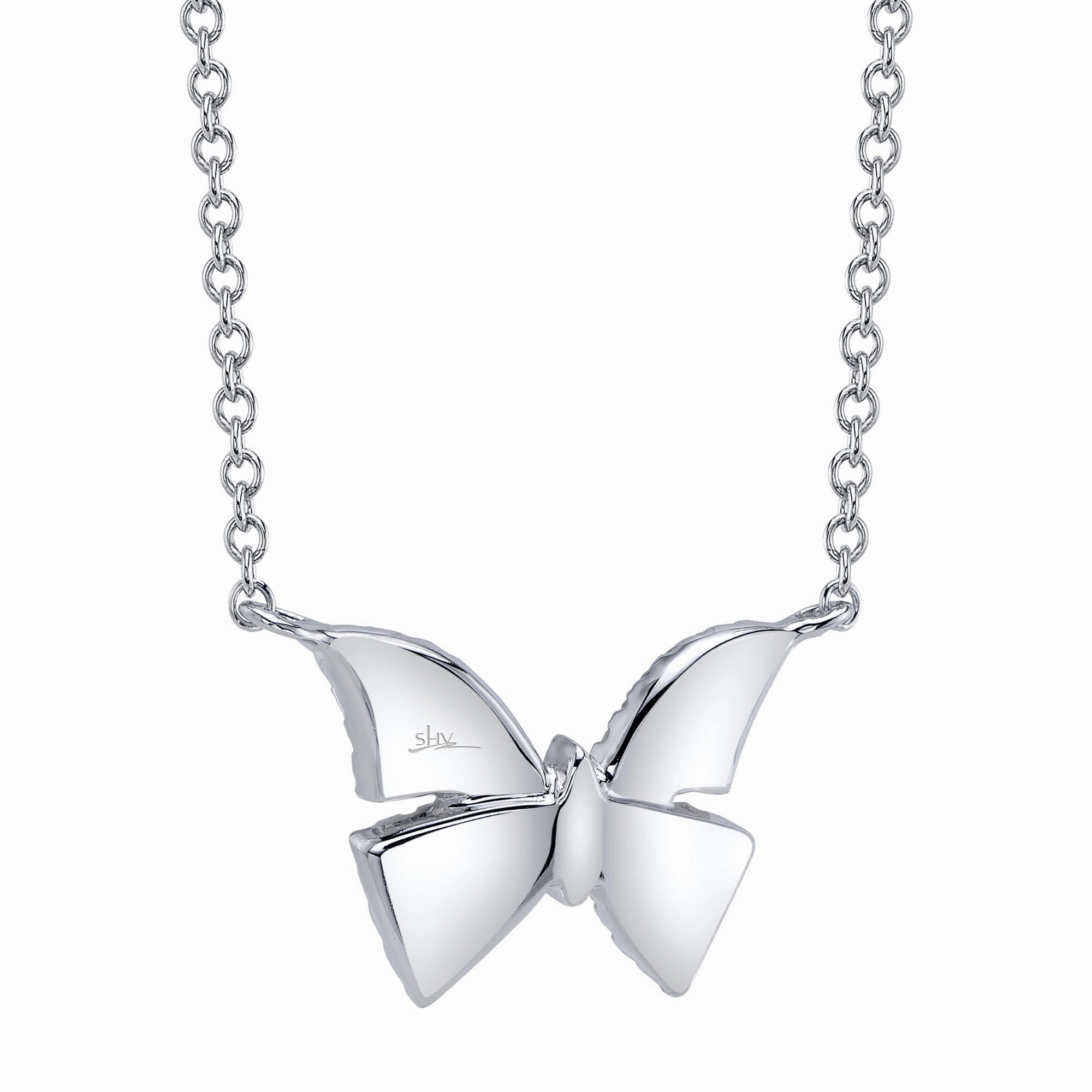 Shy Creation 0.15Ct Diamond Butterfly Necklace SC55024049