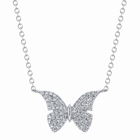 Shy Creation 0.15Ct Diamond Butterfly Necklace SC55024049