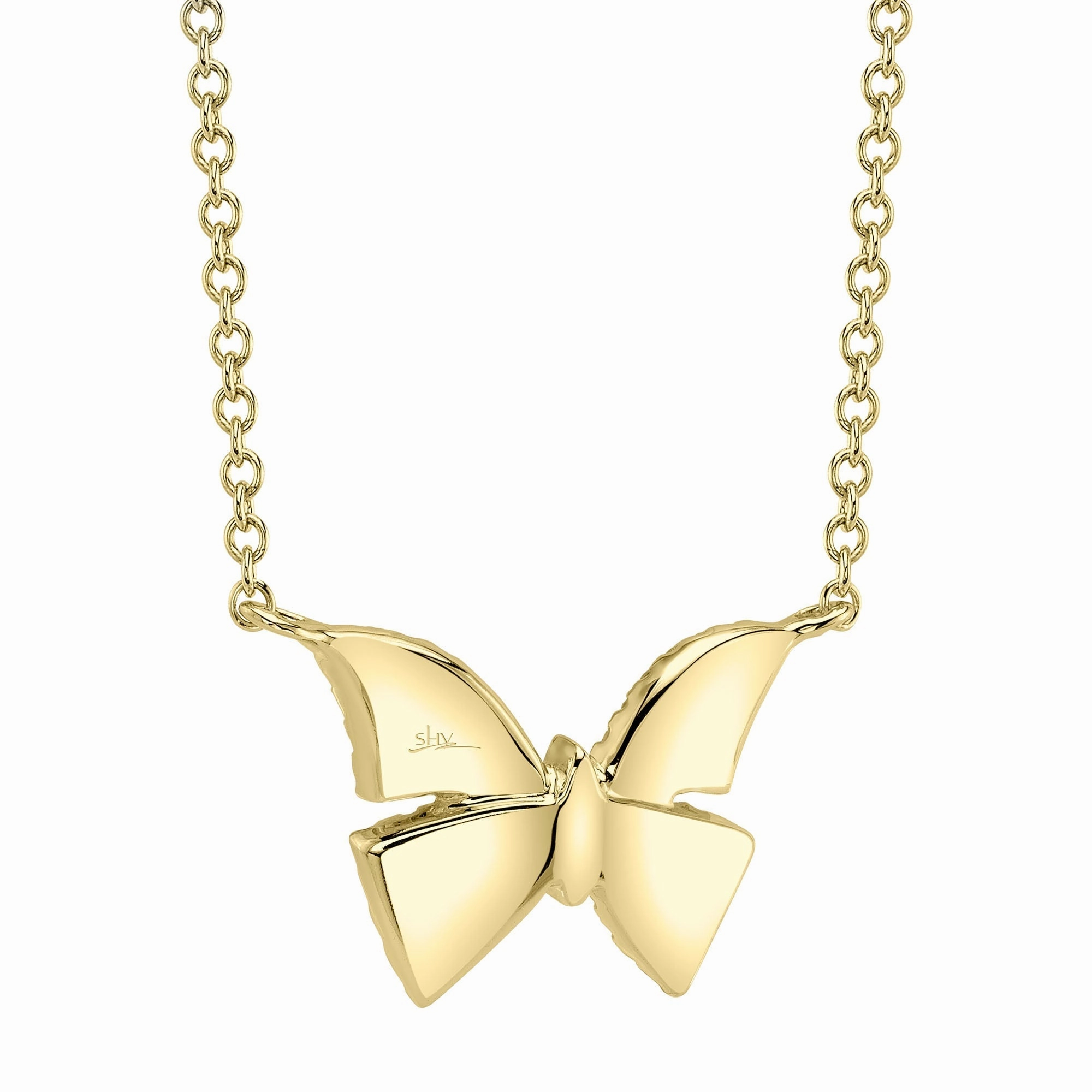 Shy Creation 0.15Ct Diamond Butterfly Necklace SC55024050