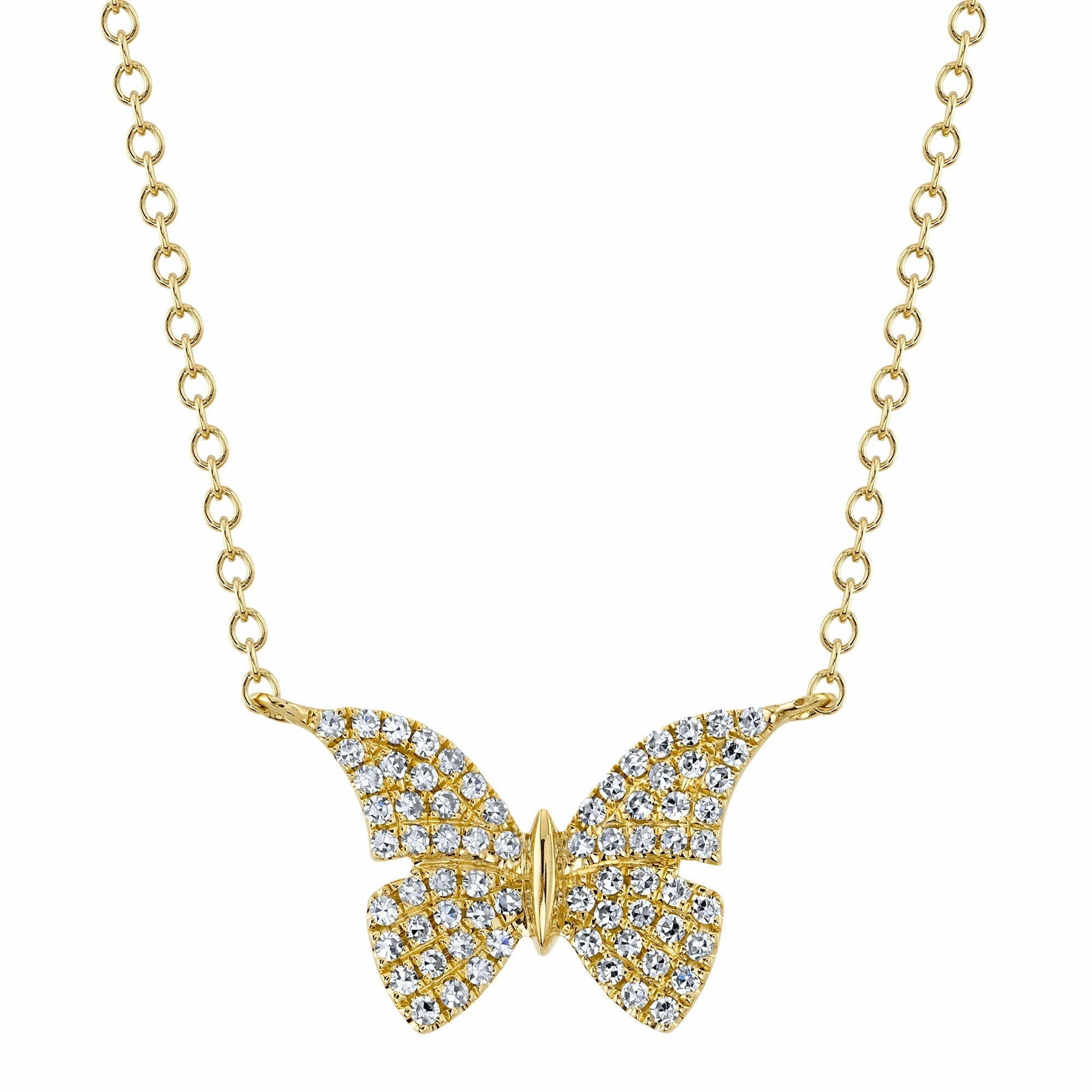 Shy Creation 0.15Ct Diamond Butterfly Necklace SC55024050