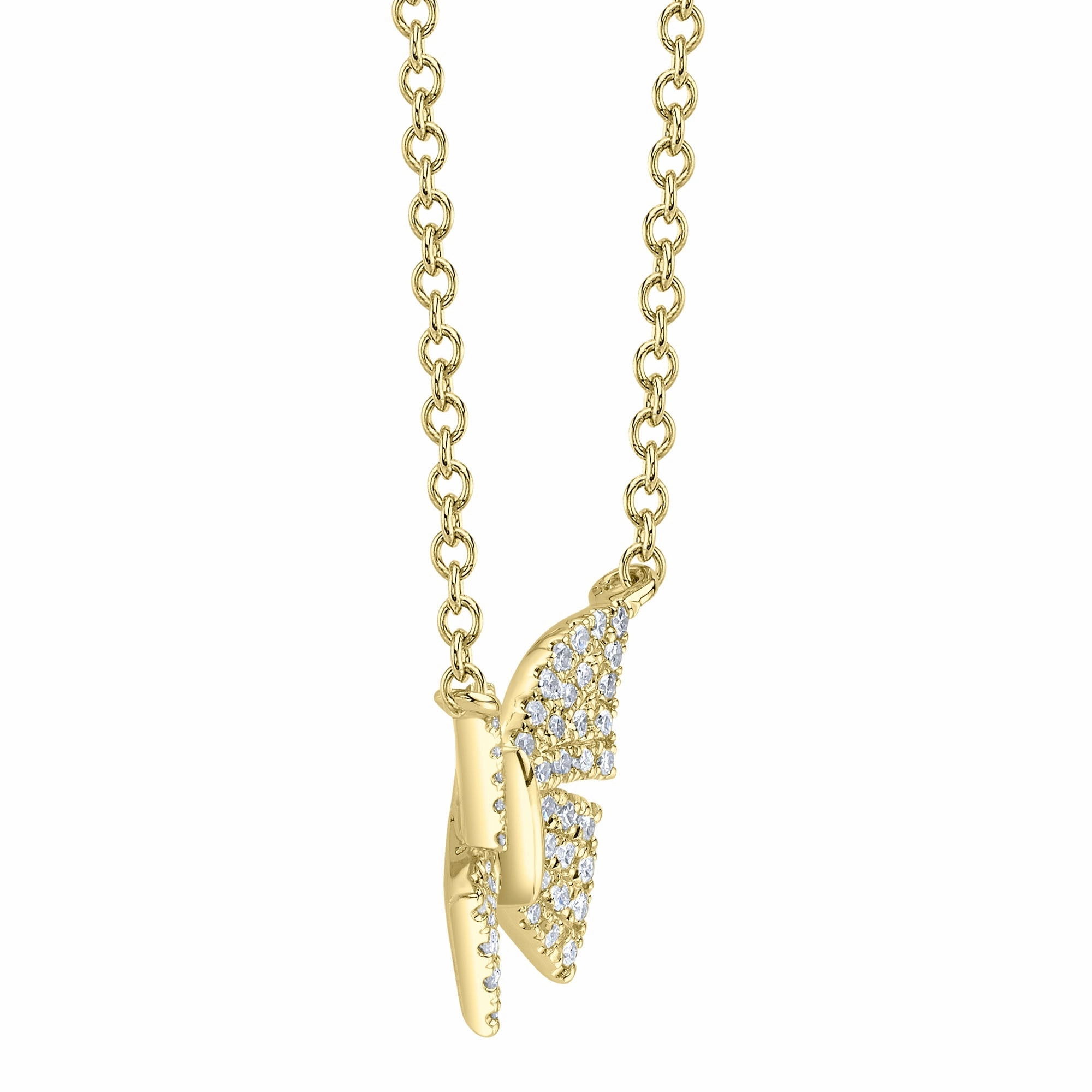 Shy Creation 0.15Ct Diamond Butterfly Necklace SC55024050