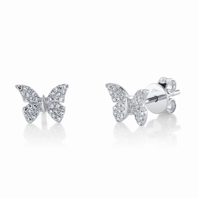 Shy Creation 0.15Ct Diamond Butterfly Stud Earring SC55024043