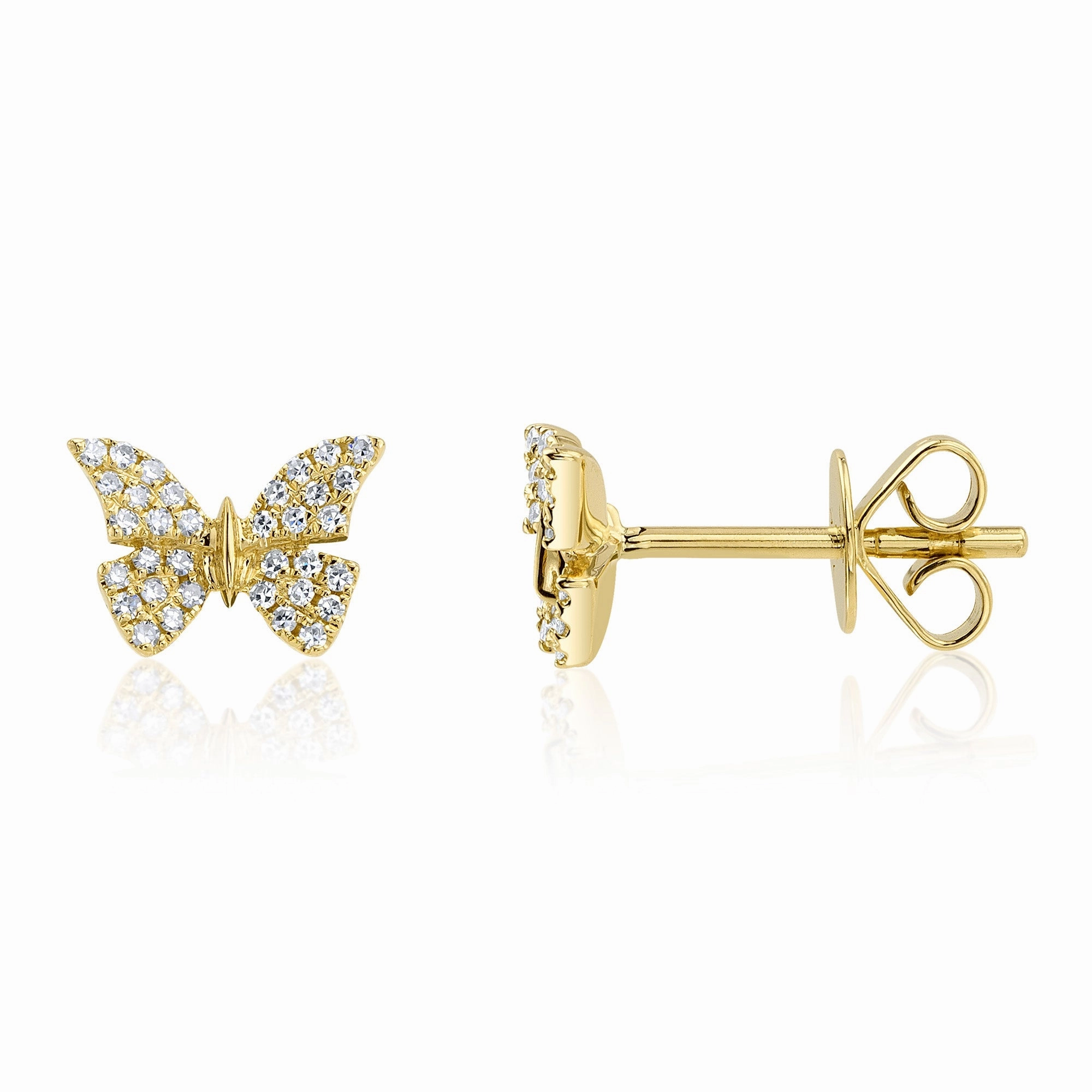 Shy Creation 0.15Ct Diamond Butterfly Stud Earring SC55024044