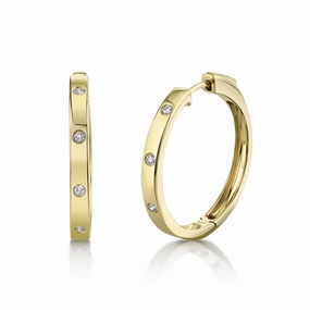 Shy Creation 0.15Ct Diamond Hoop Earring SC55020226