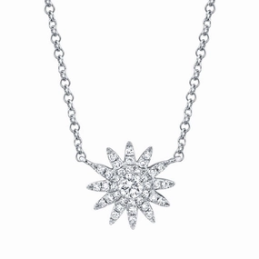 Shy Creation 0.15Ct Diamond Starburst Necklace SC55004911