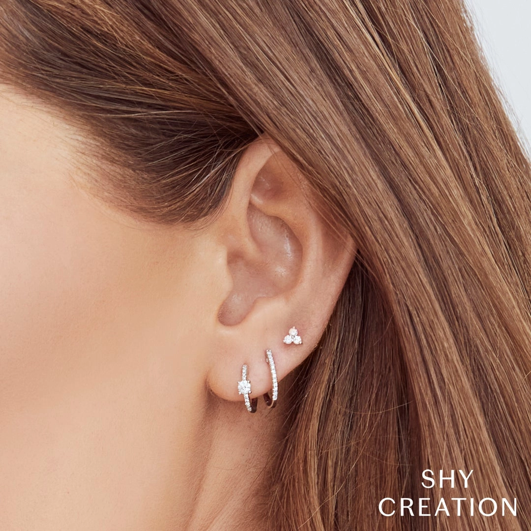 Shy Creation 0.15Ct Diamond Stud Earring SC55007041V2