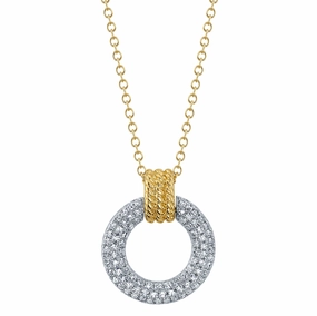 Shy Creation 0.18Ct Diamond Circle Necklace SC55024404