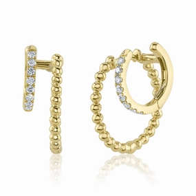 Shy Creation 0.18Ct Diamond Double Huggie Earring SC55025064