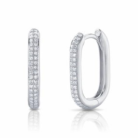Shy Creation 0.18Ct Diamond Oval Hoop Earring SC55023238H0.65