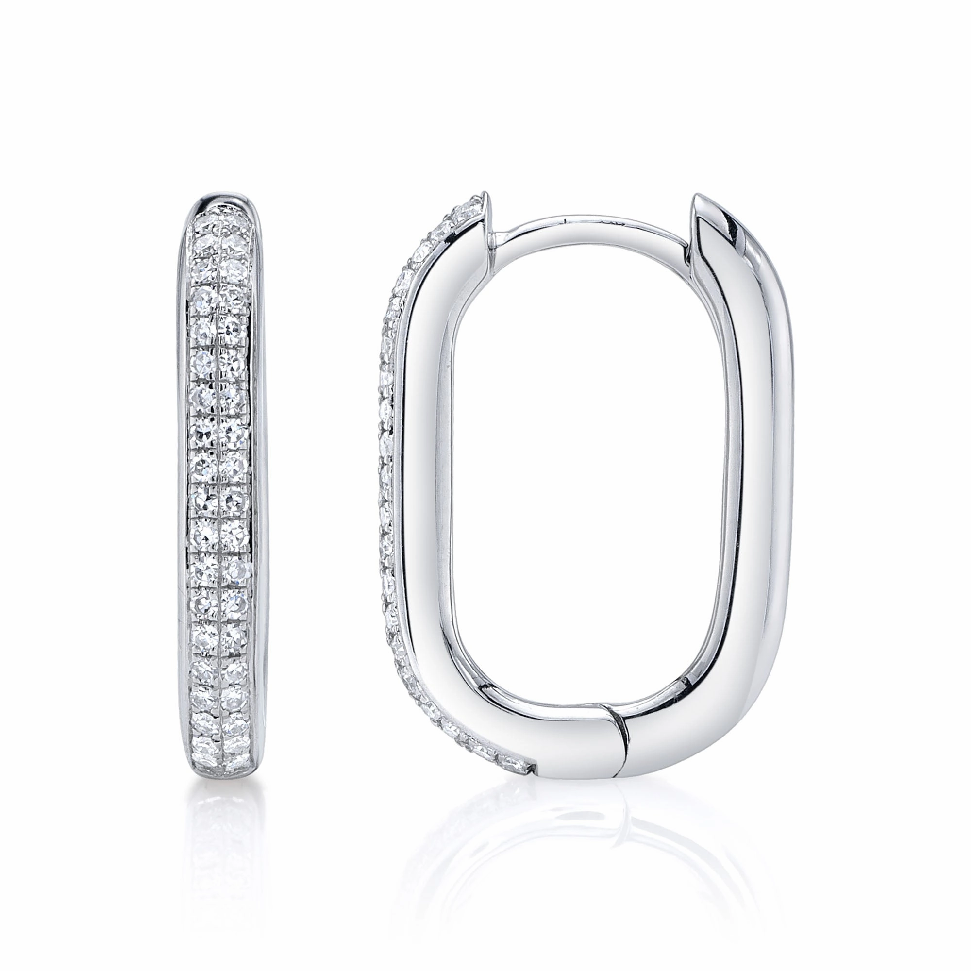 Shy Creation 0.18Ct Diamond Oval Hoop Earring SC55023238H0.65