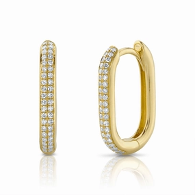 Shy Creation 0.18Ct Diamond Oval Hoop Earring SC55023239H0.65
