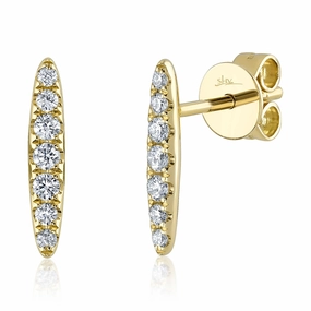 Shy Creation 0.19Ct Diamond Bar Stud Earring SC55024841