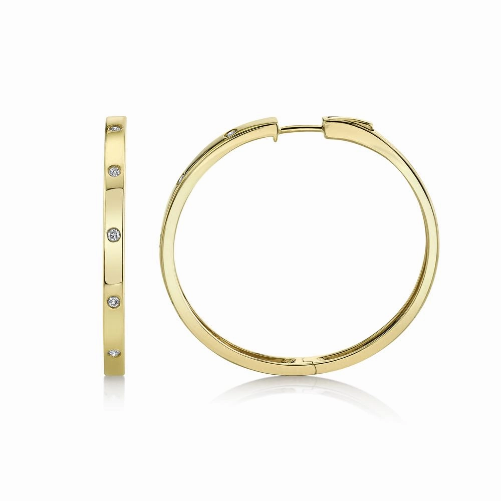 Shy Creation 0.19Ct Diamond Hoop Earring SC55020223