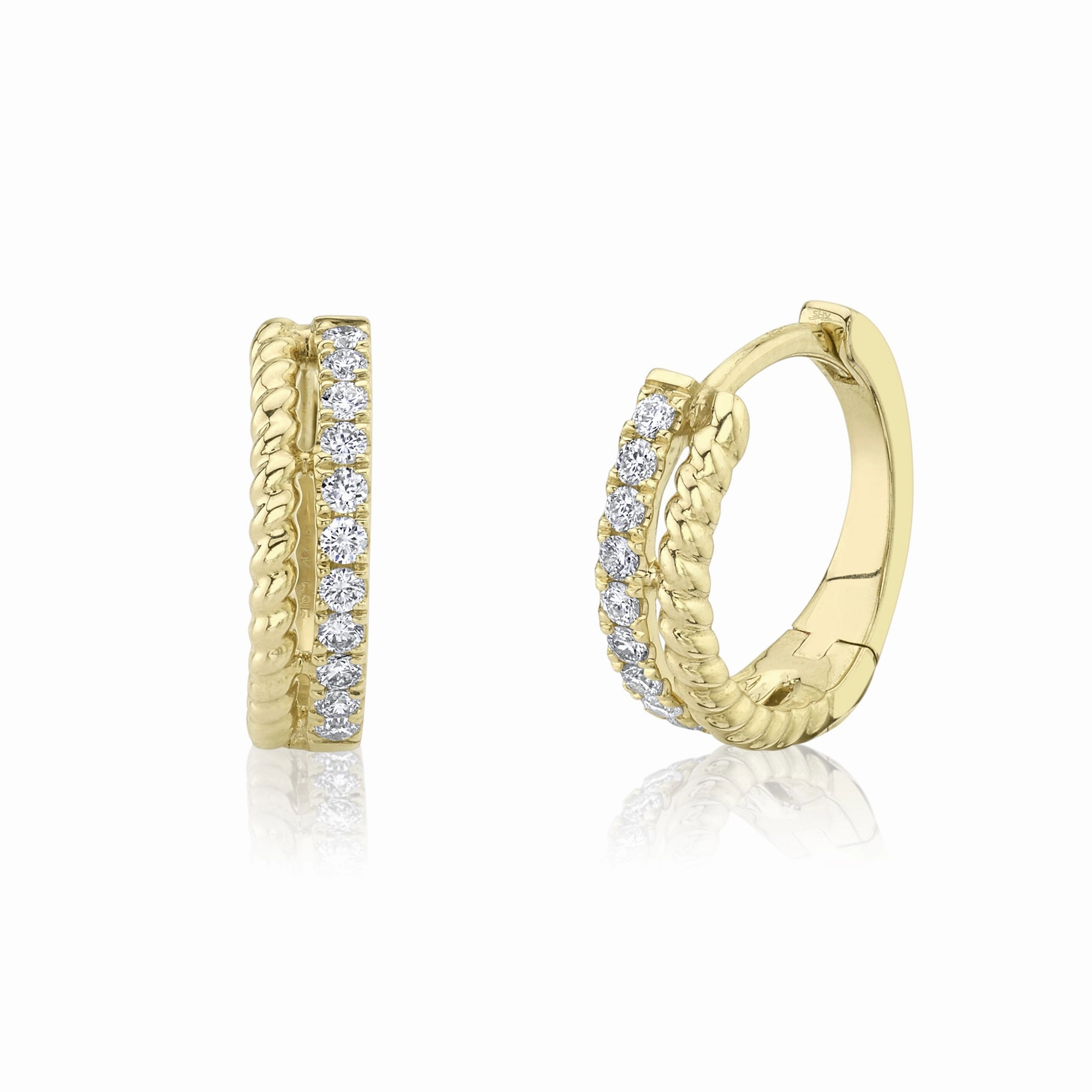 Shy Creation 0.19Ct Diamond Huggie Earring SC55021775