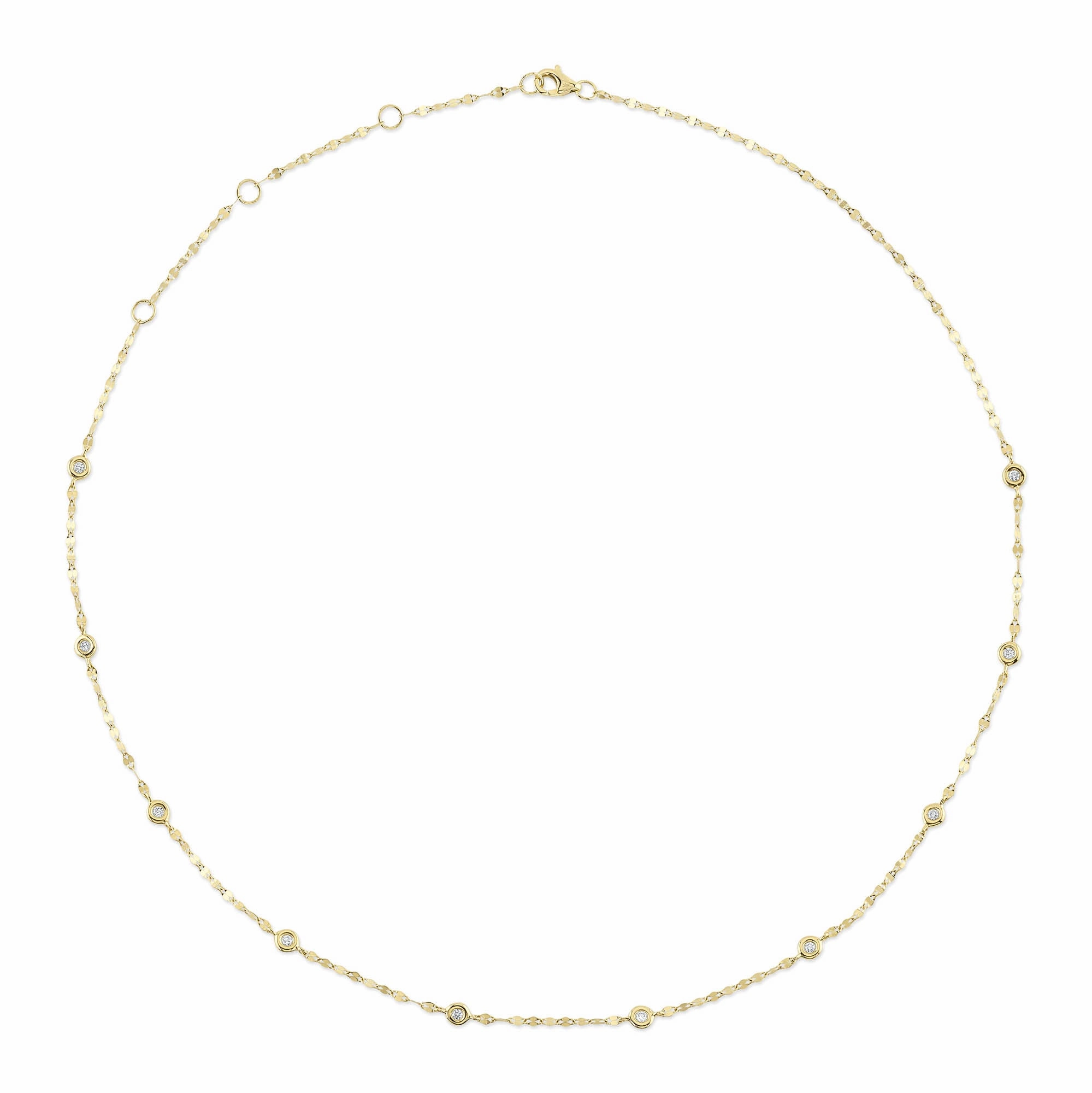 Shy Creation 0.20Ct 18" Diamonds By The Yard Sparkle Chain Necklace SC55025783