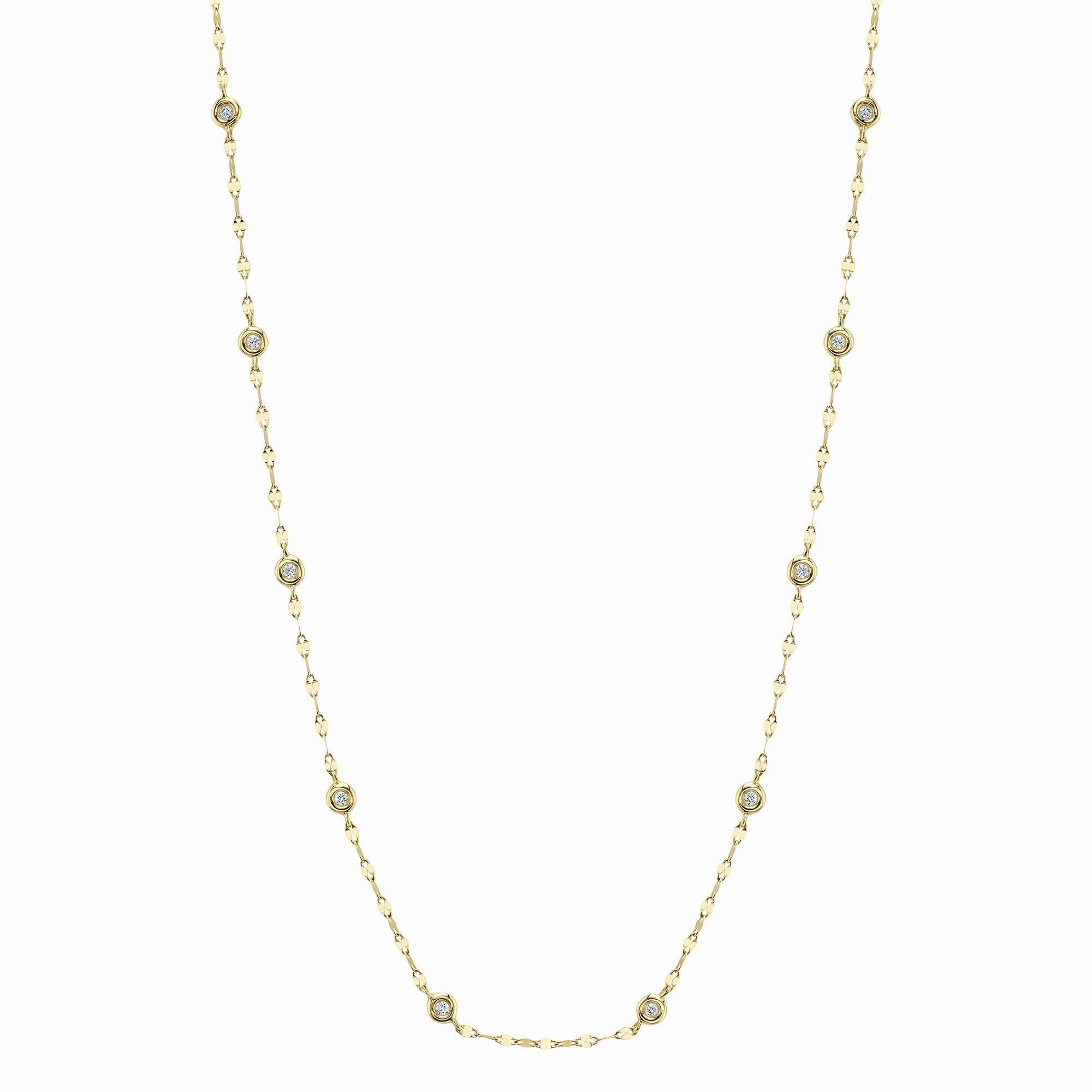 Shy Creation 0.20Ct 18" Diamonds By The Yard Sparkle Chain Necklace SC55025783