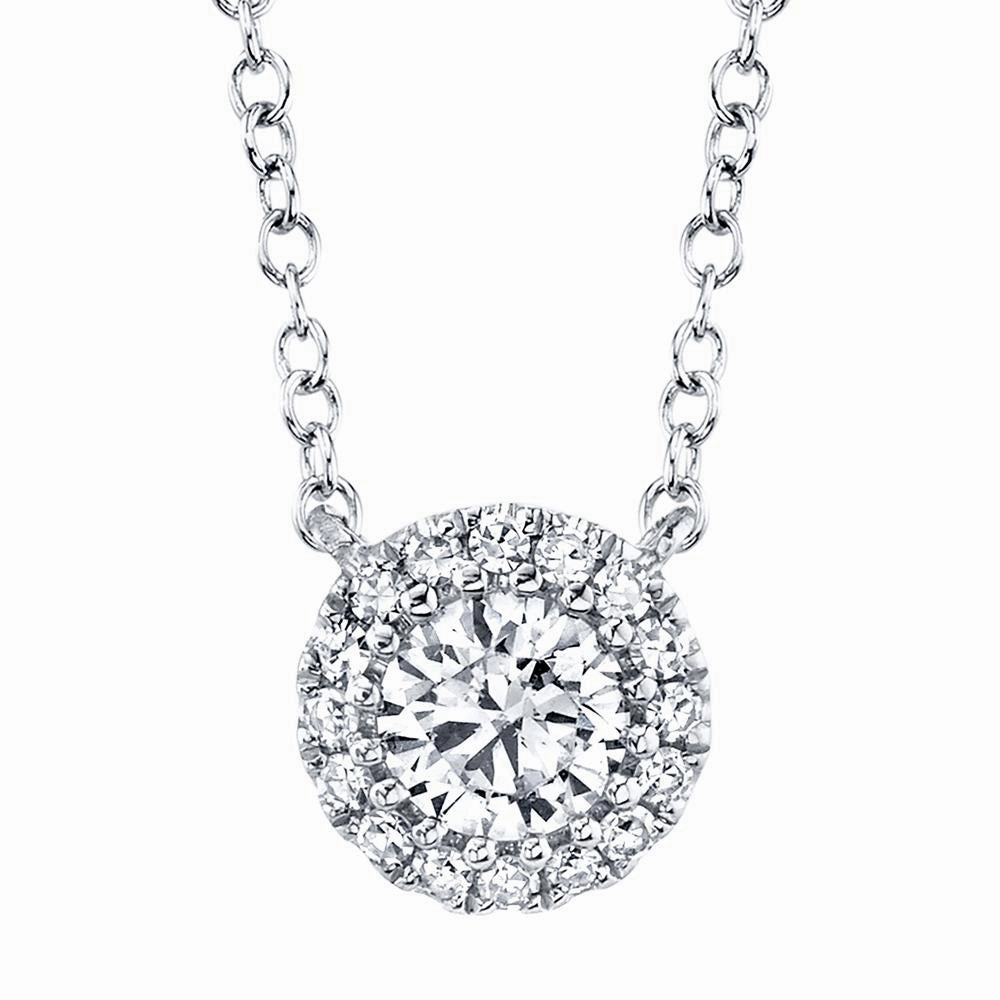 Shy Creation 0.20Ct-Ctr(Round) 0.05Ct-Side Diamond Necklace SC55005792