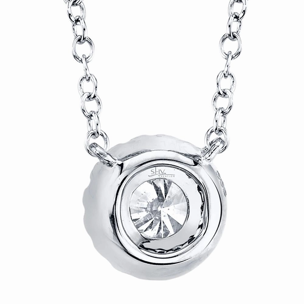 Shy Creation 0.20Ct-Ctr(Round) 0.05Ct-Side Diamond Necklace SC55005792
