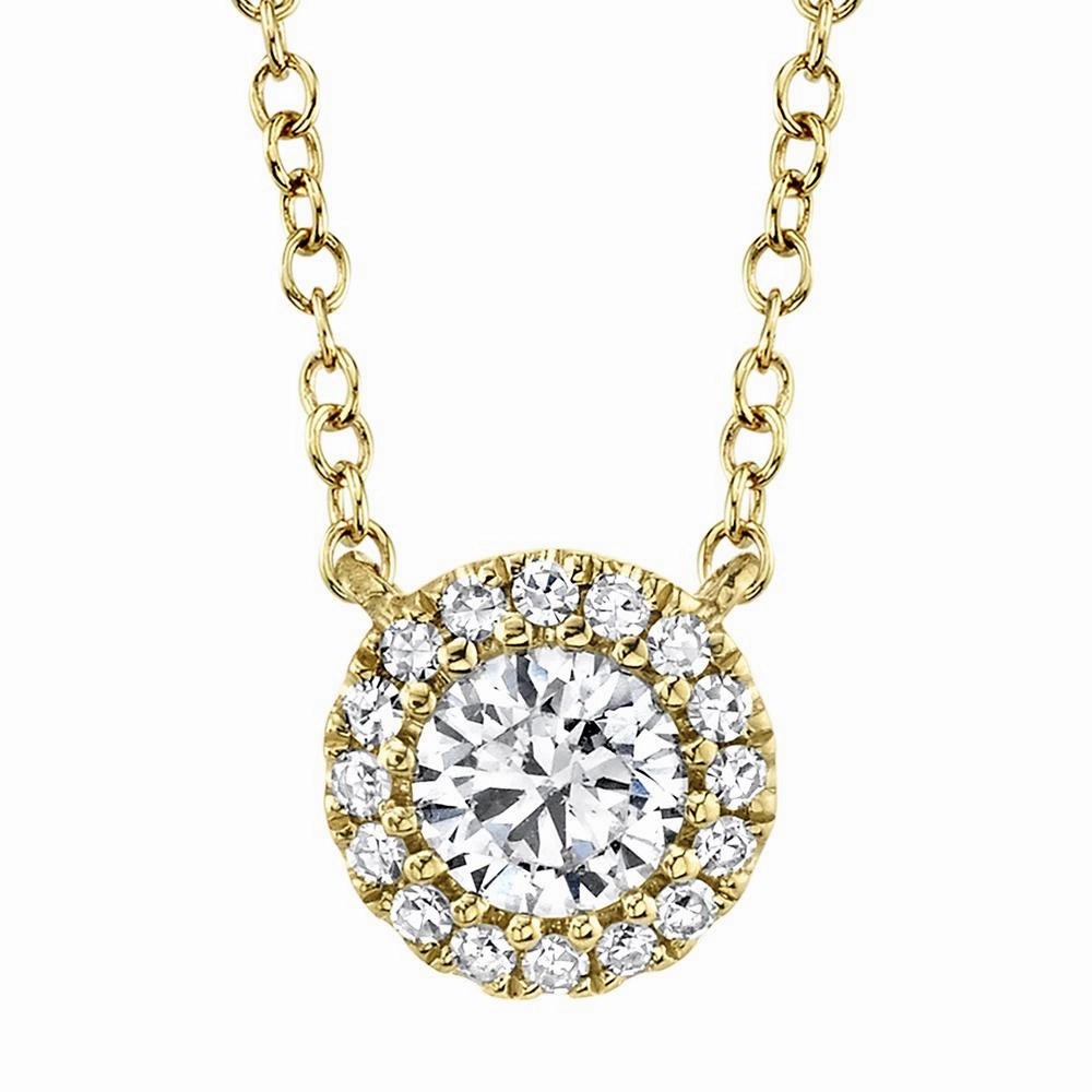 Shy Creation 0.20Ct-Ctr(Round) 0.05Ct-Side Diamond Necklace SC55005793