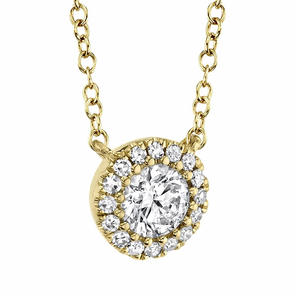 Shy Creation 0.20Ct-Ctr(Round) 0.05Ct-Side Diamond Necklace SC55005793