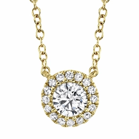 Shy Creation 0.20Ct-Ctr(Round) 0.05Ct-Side Diamond Necklace SC55005793