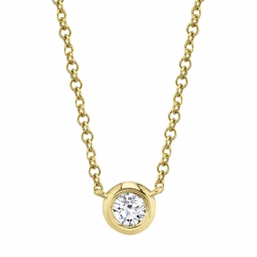 Shy Creation 0.20Ct Diamond Bezel Necklace SC55012541