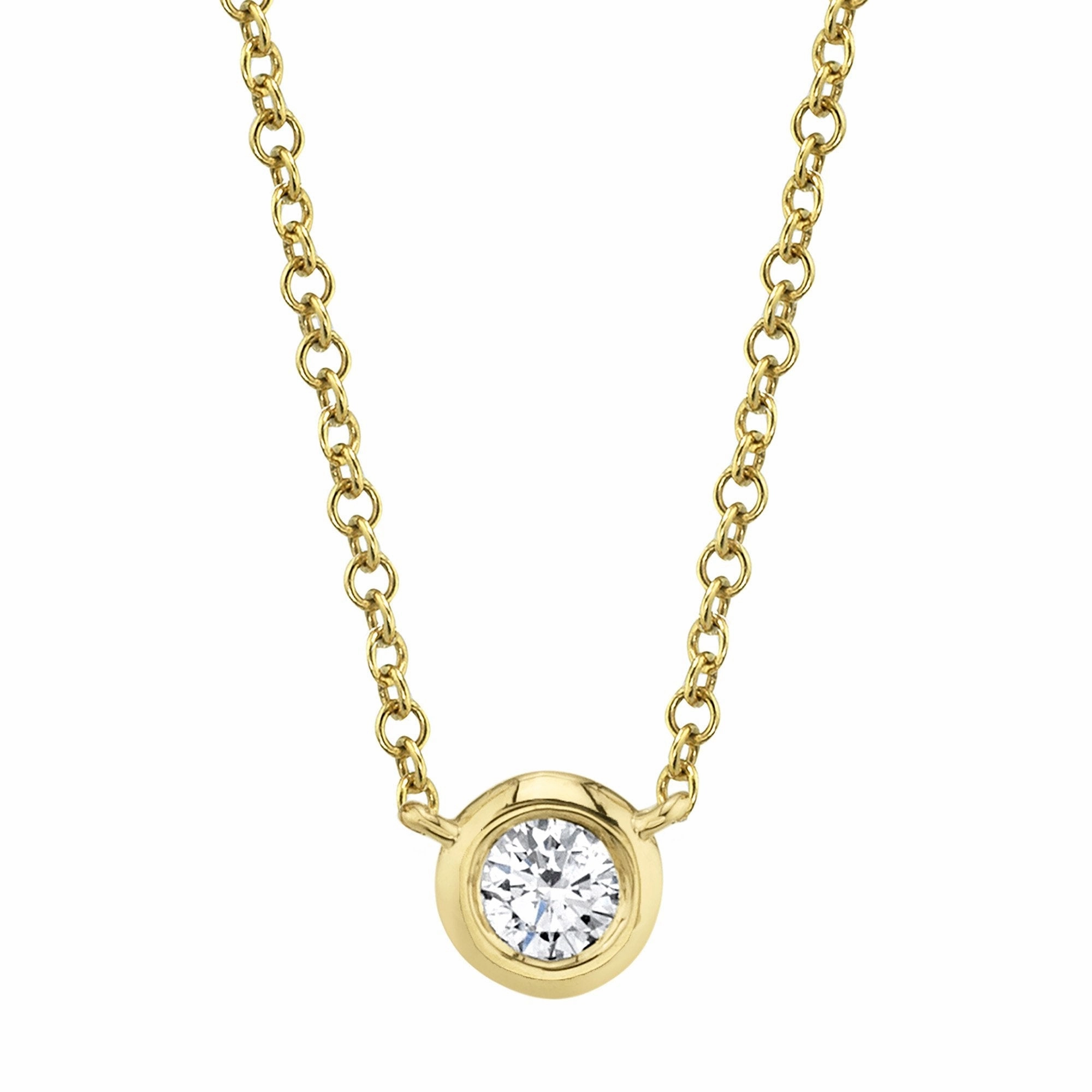 Shy Creation 0.20Ct Diamond Bezel Necklace SC55012541